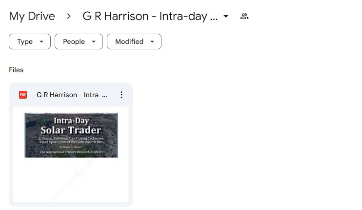G R Harrison – Intra-day Solar Trader