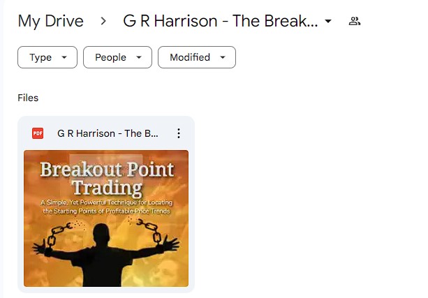 G R Harrison – The Breakout Point Trading Book