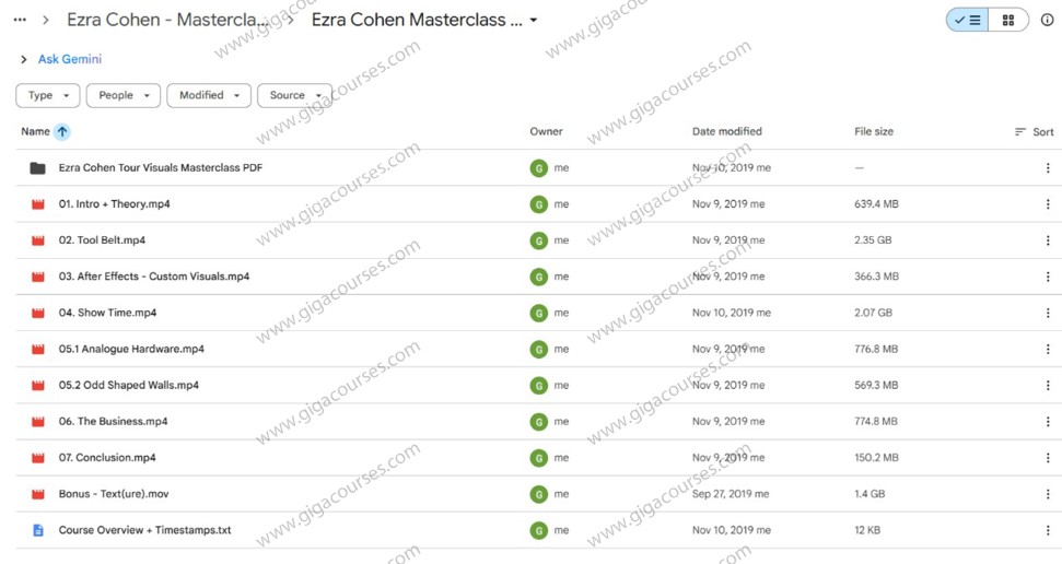 Ezra Cohen - Masterclass Tour Visuals Textures