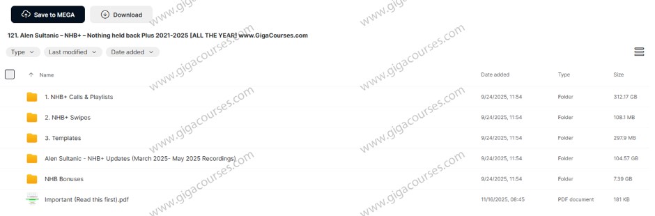 Alen Sultanic – NHB+ – Nothing held back Plus 2021-2025 [ALL THE YEAR]