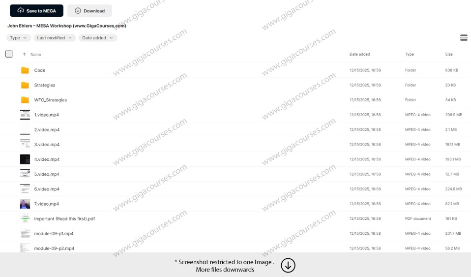 John Ehlers – MESA Workshop